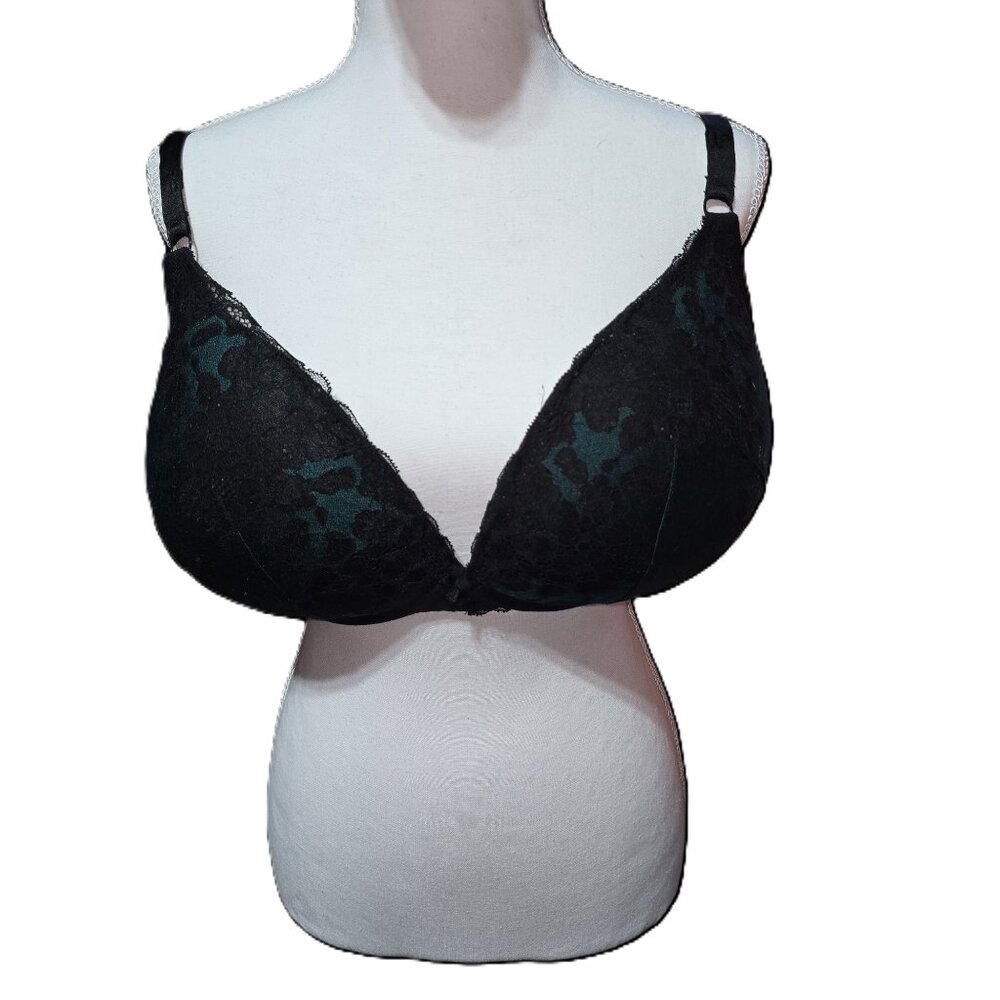 Torrid Curve Teal & Black Lacy Bra Size 44D